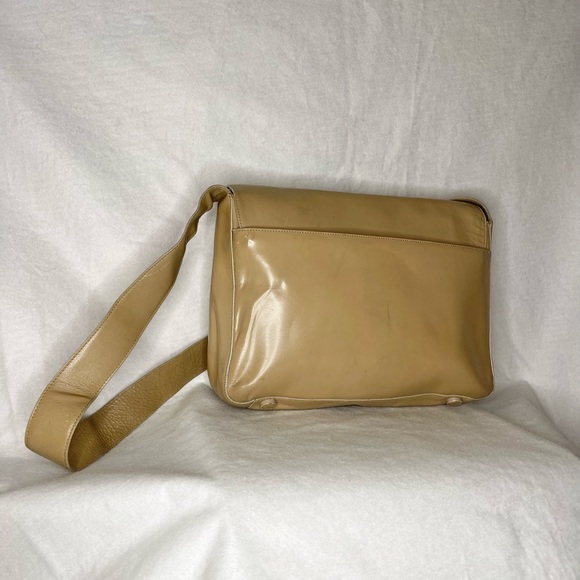 VINTAGE PRADA - Cream/Tan Crossbody Leather Shoulder Bag - Made in Italy - Picture 2 of 13